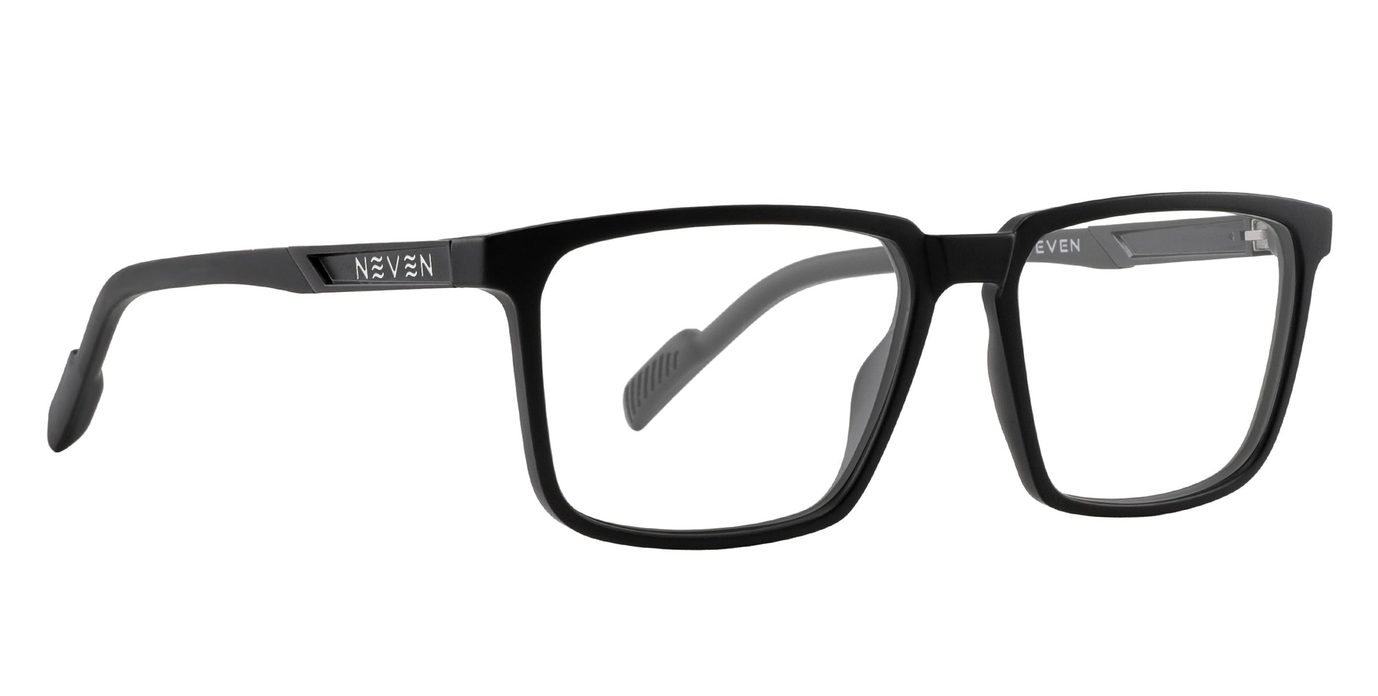 Agent Smith matte black rectangular prescription glasses from Neven Eyewear.
