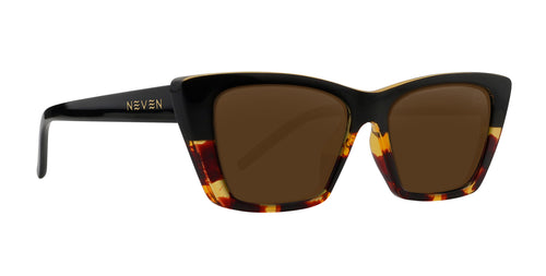 Brown cat-eye sunglasses with standard lenses