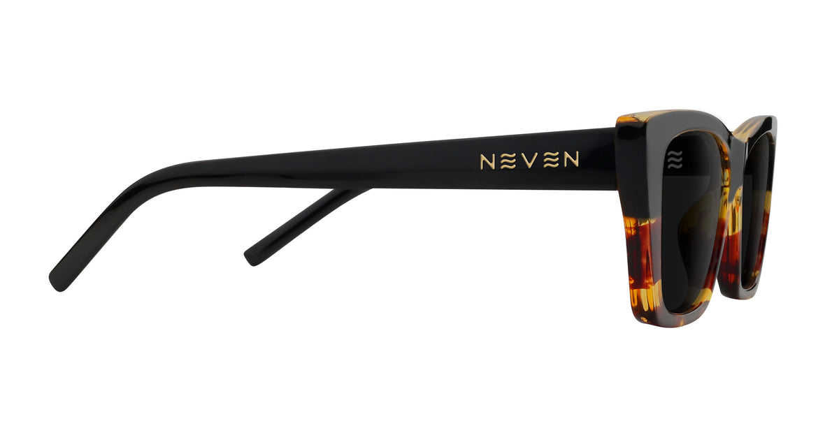 Dusk black and tortoise cat-eye polarized sunglasses from Neven Eyewear