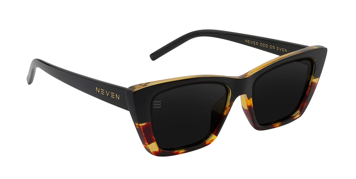 Dusk black and tortoise cat-eye polarized sunglasses from Neven Eyewear