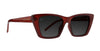 Espresso Dark Cat Eye Polarized Sunglasses with black lenses and a mahogany brown frame.