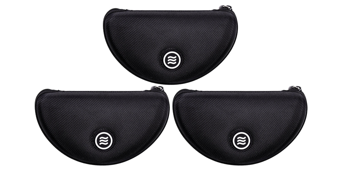 3 Pack of Signature Hard Cases in black, designed to protect Neven Eyewear.