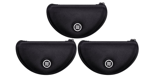 3 Pack of Signature Hard Cases in black, designed to protect Neven Eyewear.
