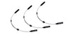 Three Neven Eyewear wire retainers with adjustable lengths and small branded pendants on a white background.