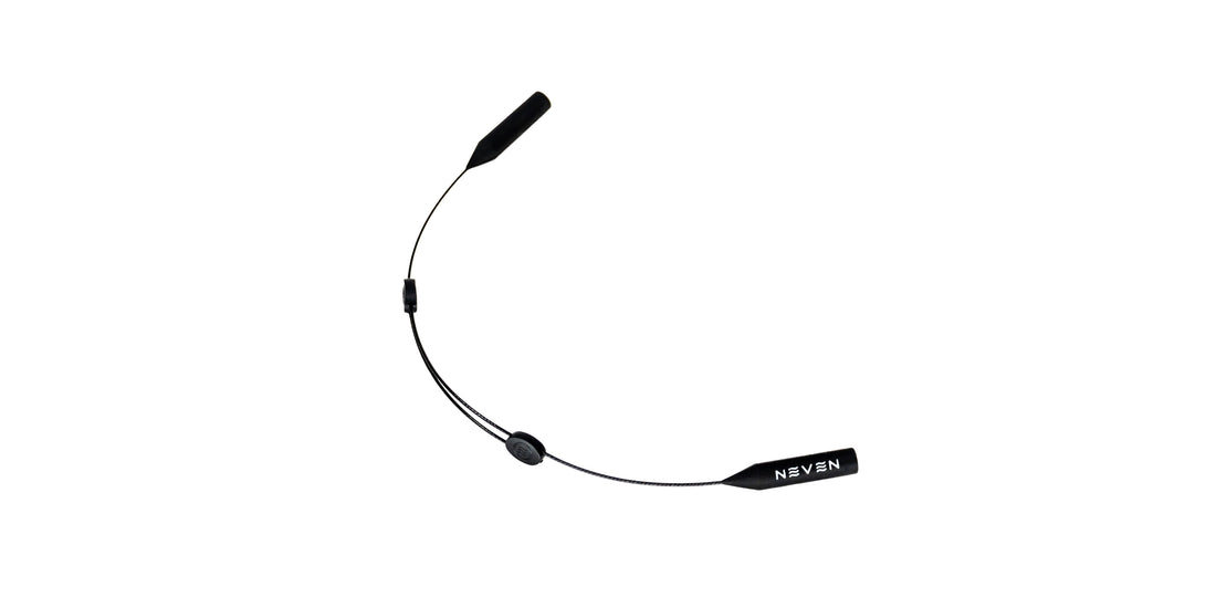 Adjustable wire retainer for sunglasses, designed for secure fit.