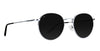 Ivy Silver Round polarized sunglasses with black lenses.