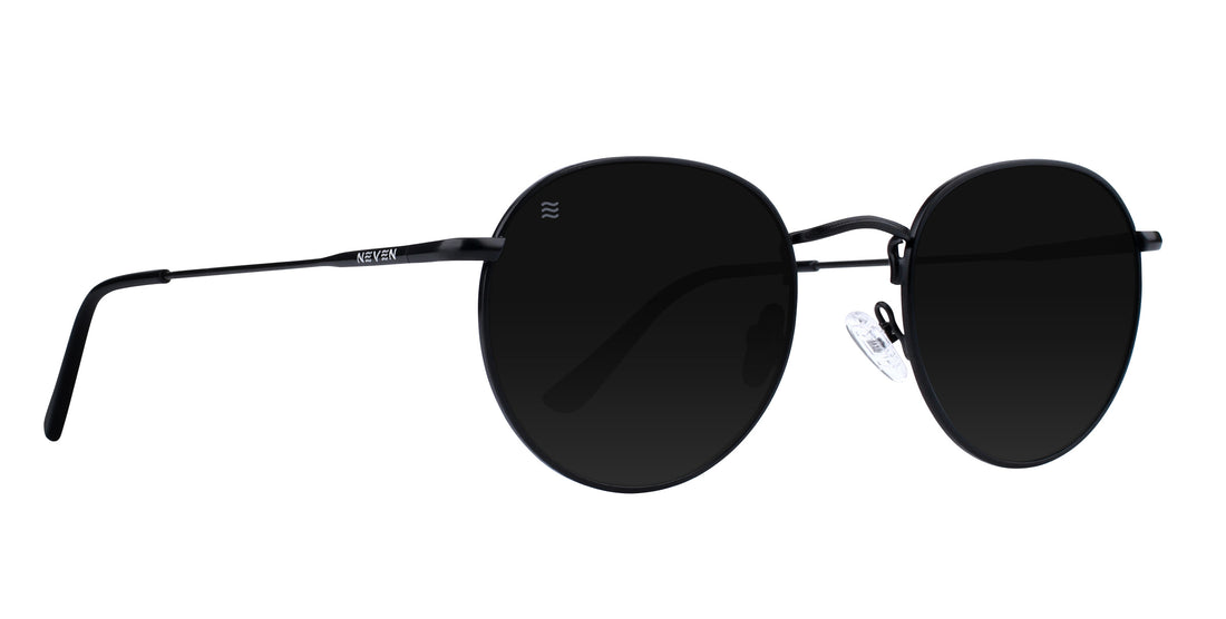 Saint black round polarized sunglasses with a sleek design and UV protection.