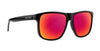 Black rectangular sunglasses with red-orange mirrored lenses, part of the Phoenix collection.