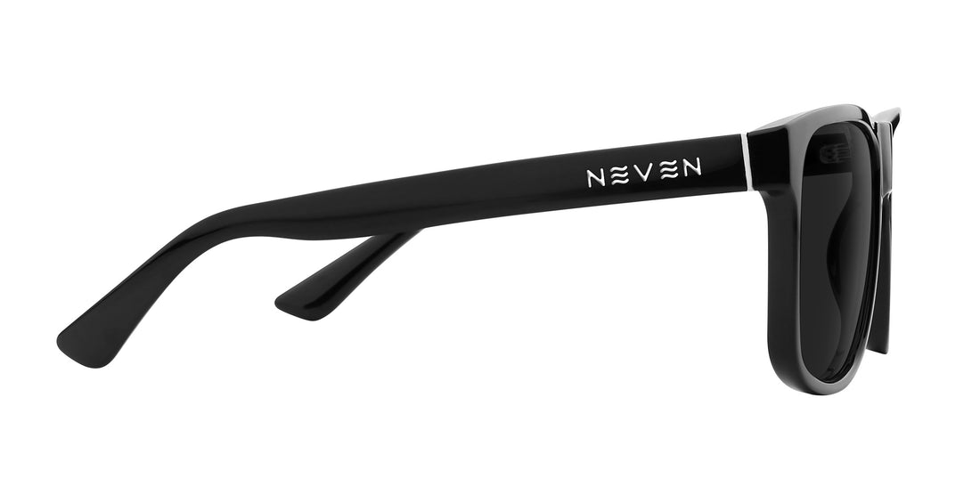 Cinder black square prescription glasses from Neven Eyewear.