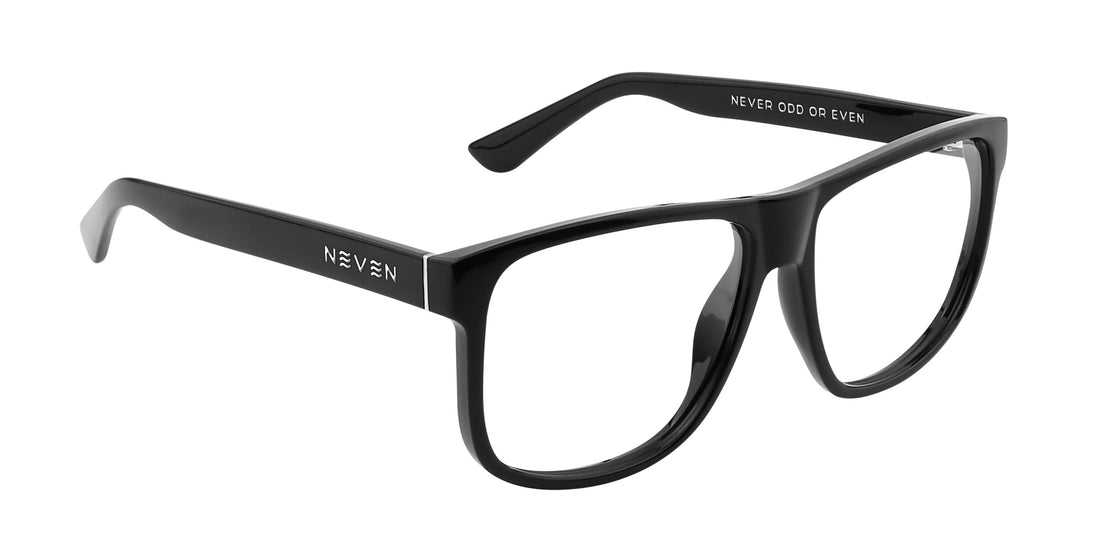 Cinder black square prescription glasses from Neven Eyewear.