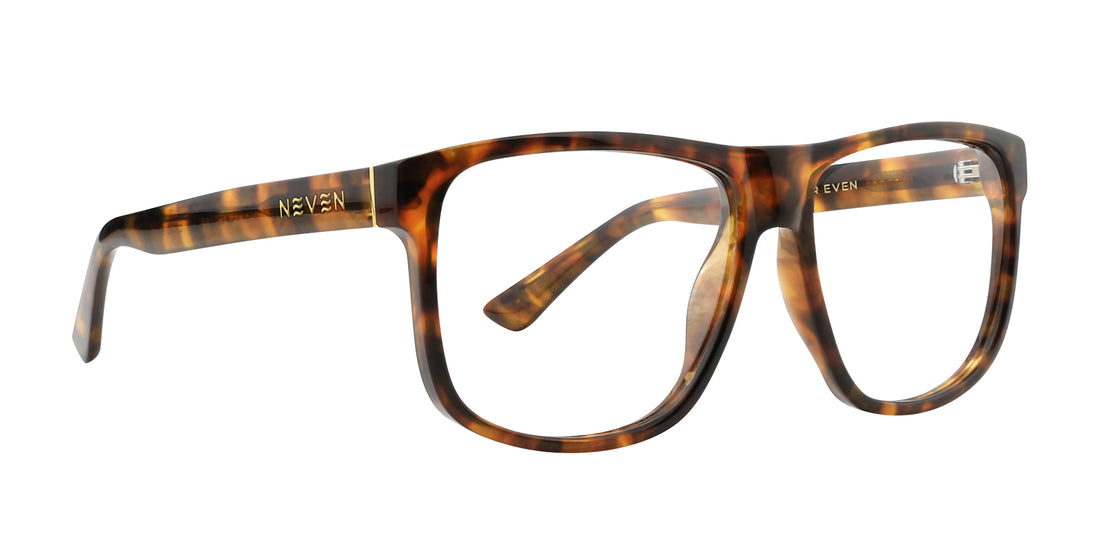 Tortoise shell Ember glasses with large frame and stainless steel hinges