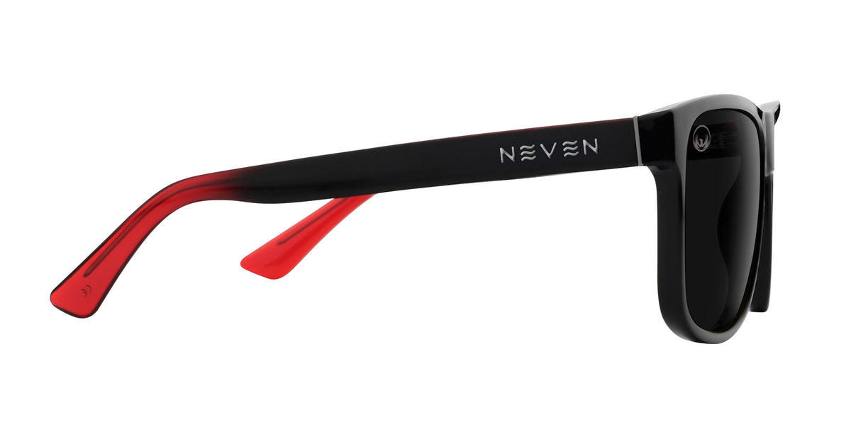 Ignite black and red classic polarized sunglasses from Neven Eyewear