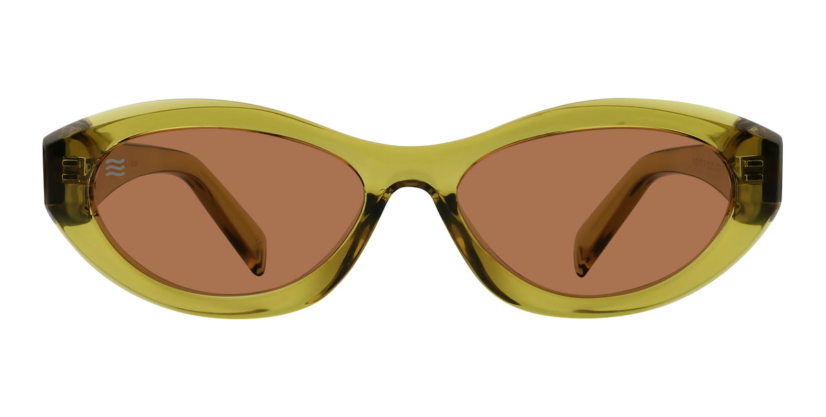 Moss green oval polarized sunglasses from Neven Eyewear