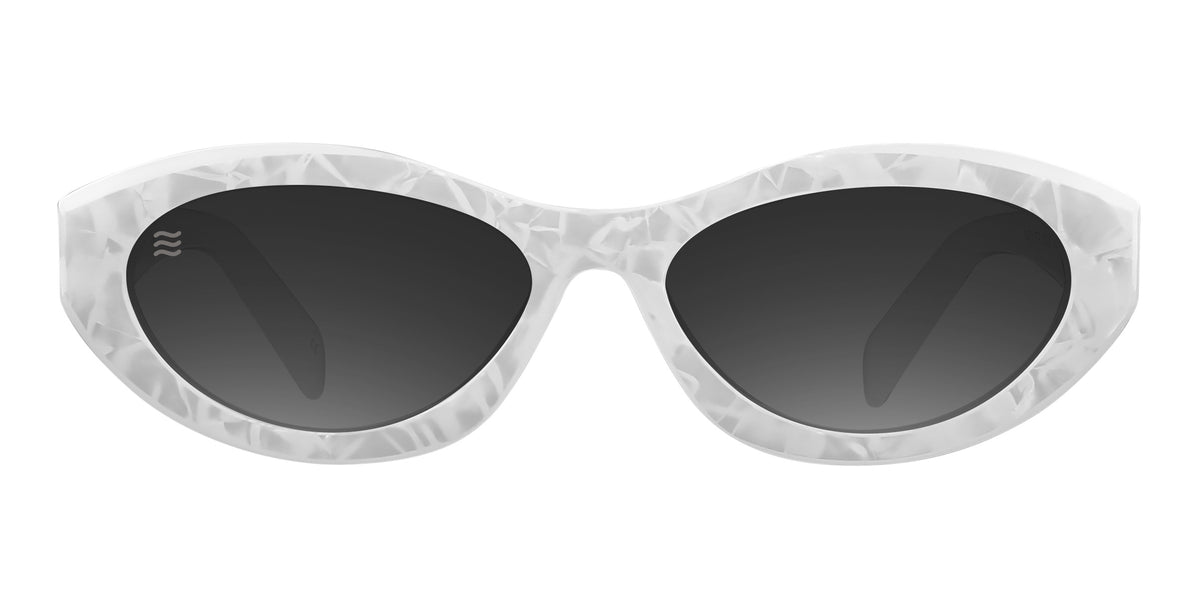 Vex white oval polarized sunglasses from Neven Eyewear