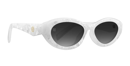 Vex white oval polarized sunglasses from Neven Eyewear.