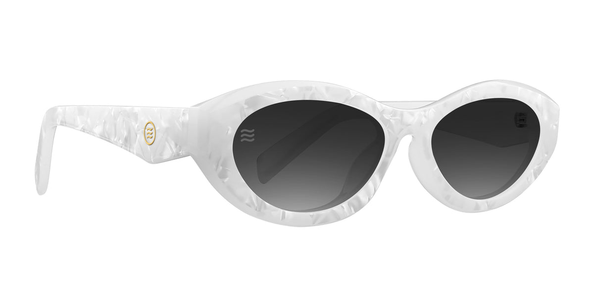 Vex white oval polarized sunglasses from Neven Eyewear