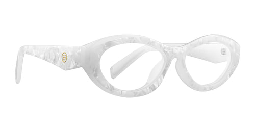 Vex White cat-eye prescription glasses from Neven Eyewear.