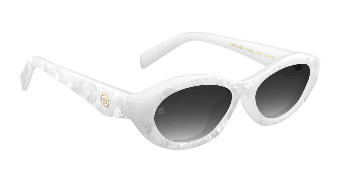 Vex white oval polarized sunglasses from Neven Eyewear