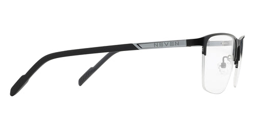 Shute black semi-rimless prescription glasses from Neven Eyewear.