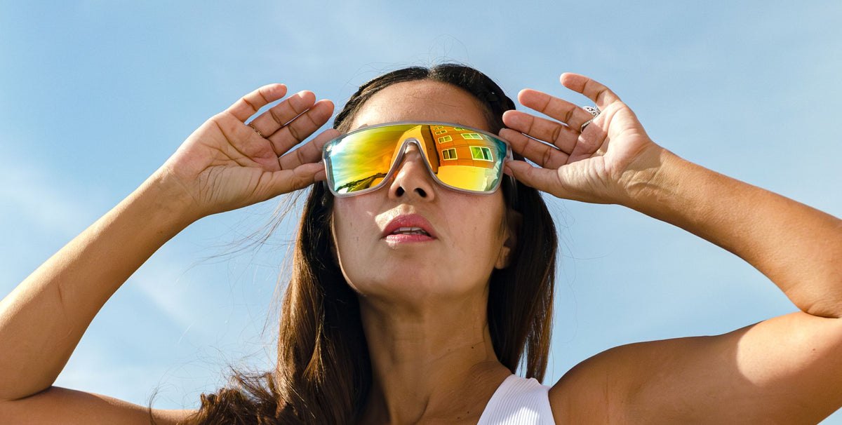 Byron white large polarized sunglasses from Neven Eyewear.