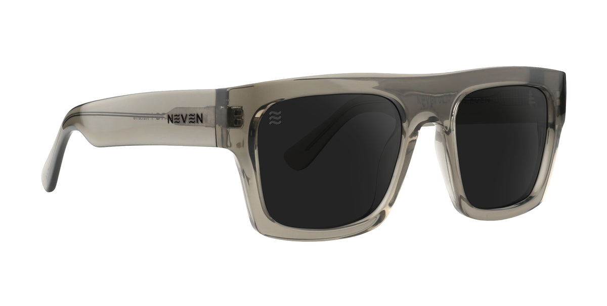 Katana Transparent Gray Square Polarized Sunglasses from Neven Eyewear.