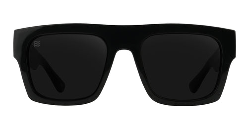 Black rectangular sunglasses with polarized lenses.