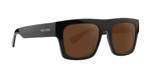 Royce Black Thick prescription glasses with brown lenses .
