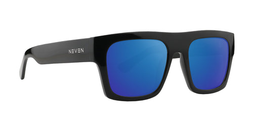 Royce Black Thick prescription glasses with blue lenses .