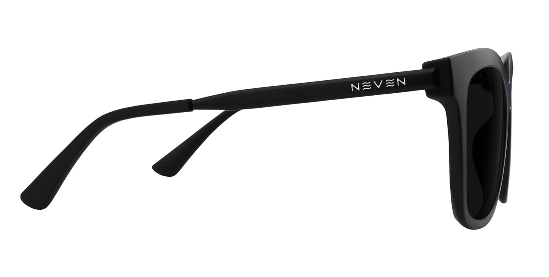 Lido matte black square prescription glasses from Neven Eyewear.