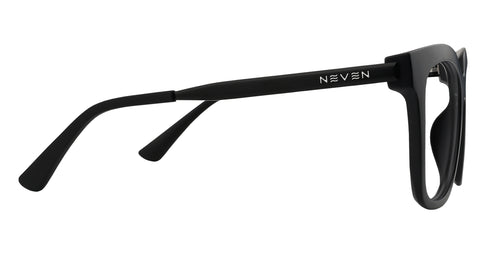 Lido matte black square prescription glasses from Neven Eyewear.