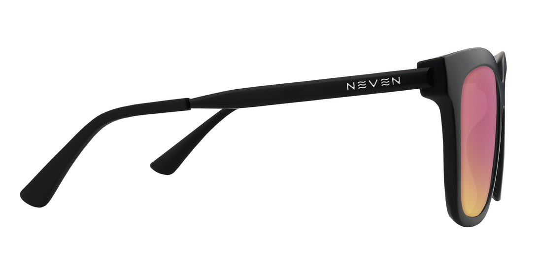 Lido matte black square prescription glasses from Neven Eyewear.