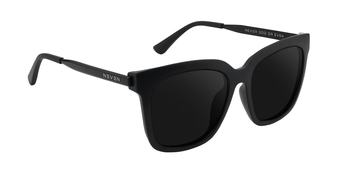 Lido matte black square prescription glasses from Neven Eyewear.