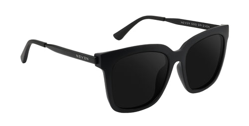 Lido matte black square prescription glasses from Neven Eyewear.