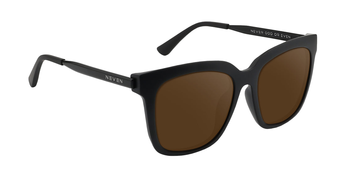 Lido matte black square prescription glasses from Neven Eyewear.