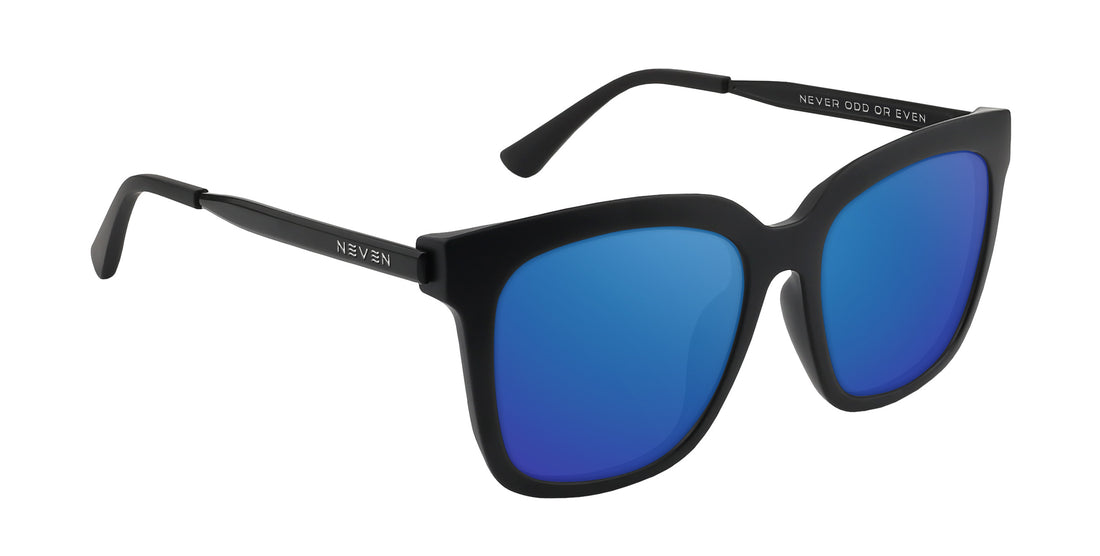 Lido matte black square prescription glasses from Neven Eyewear.