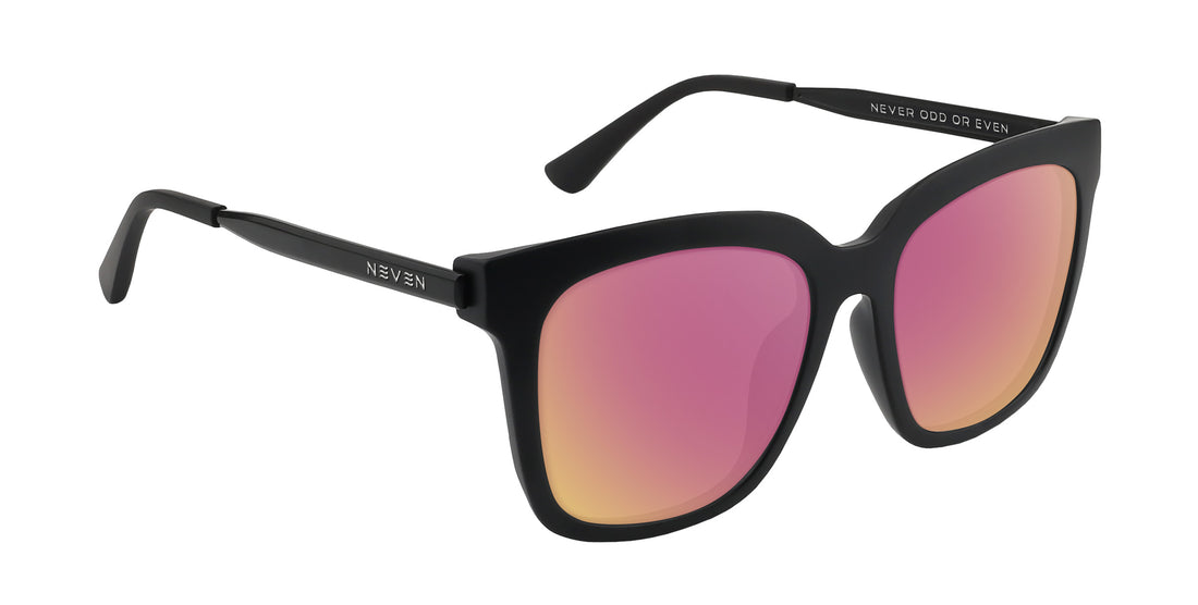 Lido matte black square prescription glasses from Neven Eyewear.