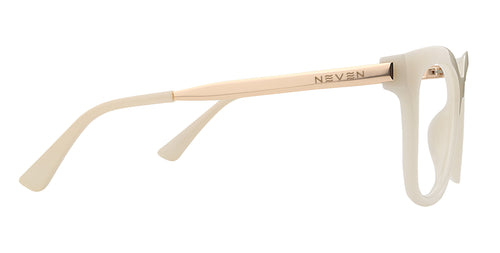Sand Dollar Cream Square prescription glasses from Neven Eyewear.