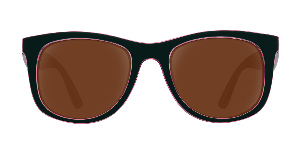 Mila black and pink rectangular prescription glasses from Neven Eyewear.