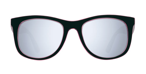 Mila black and pink rectangular prescription glasses from Neven Eyewear.