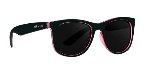 Mila black and pink rectangular prescription glasses from Neven Eyewear.