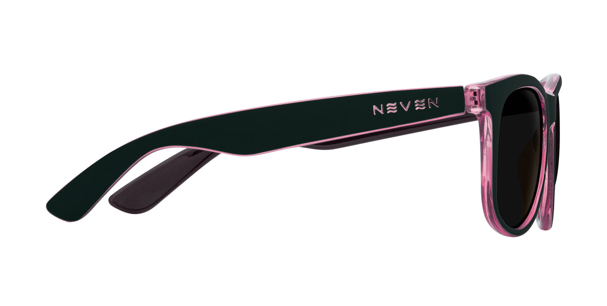 Mila black and pink rectangular prescription glasses from Neven Eyewear.