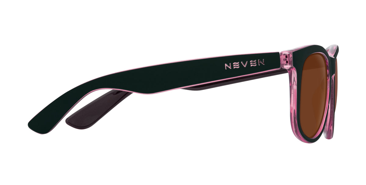 Mila black and pink rectangular prescription glasses from Neven Eyewear.