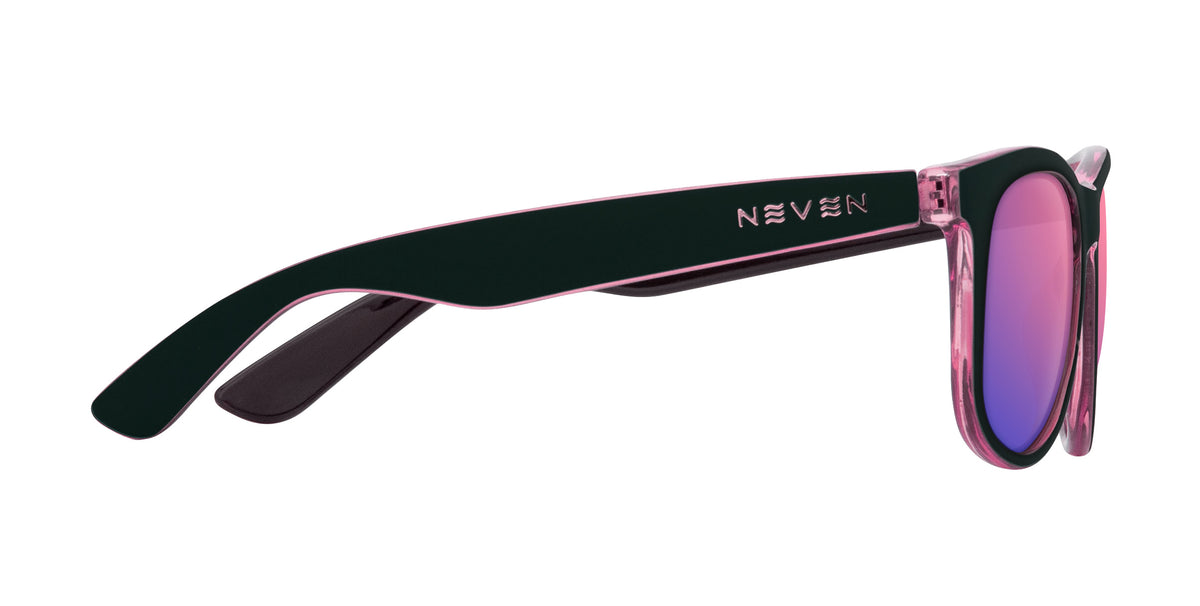 Mila black and pink rectangular prescription glasses from Neven Eyewear.