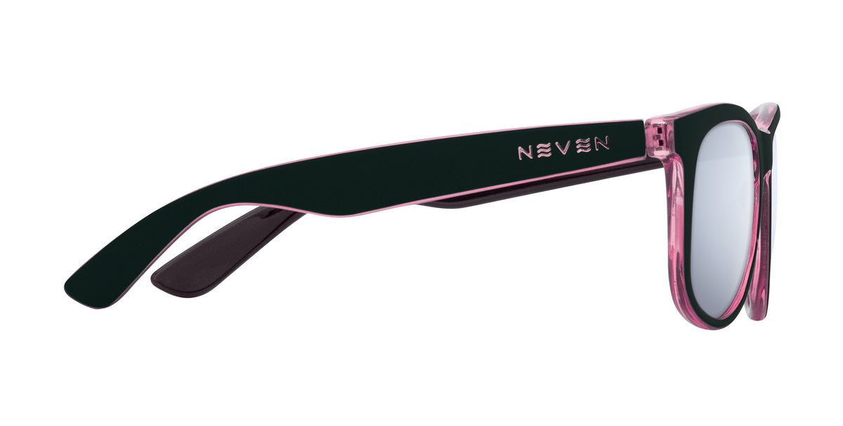 Mila black and pink rectangular prescription glasses from Neven Eyewear.