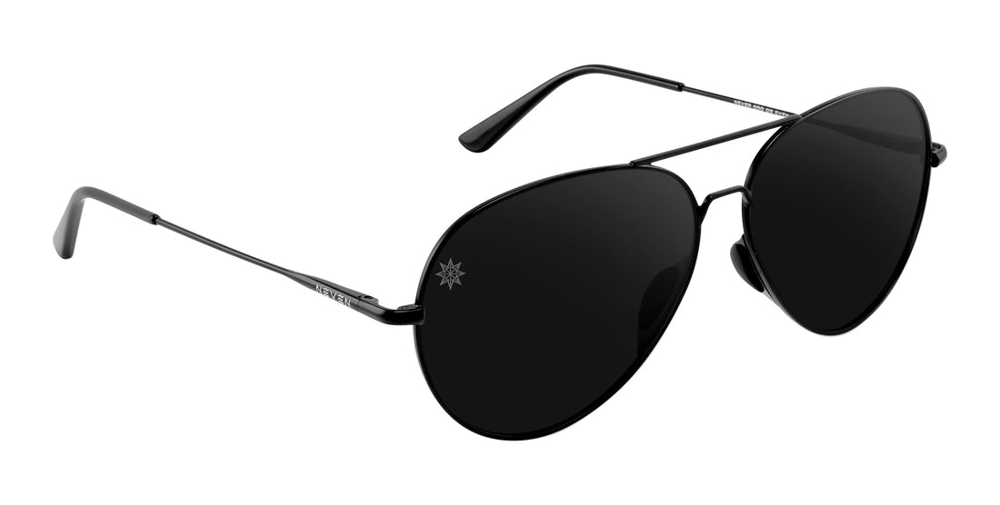 Burakkumetaru black thin polarized sunglasses from Neven Eyewear.