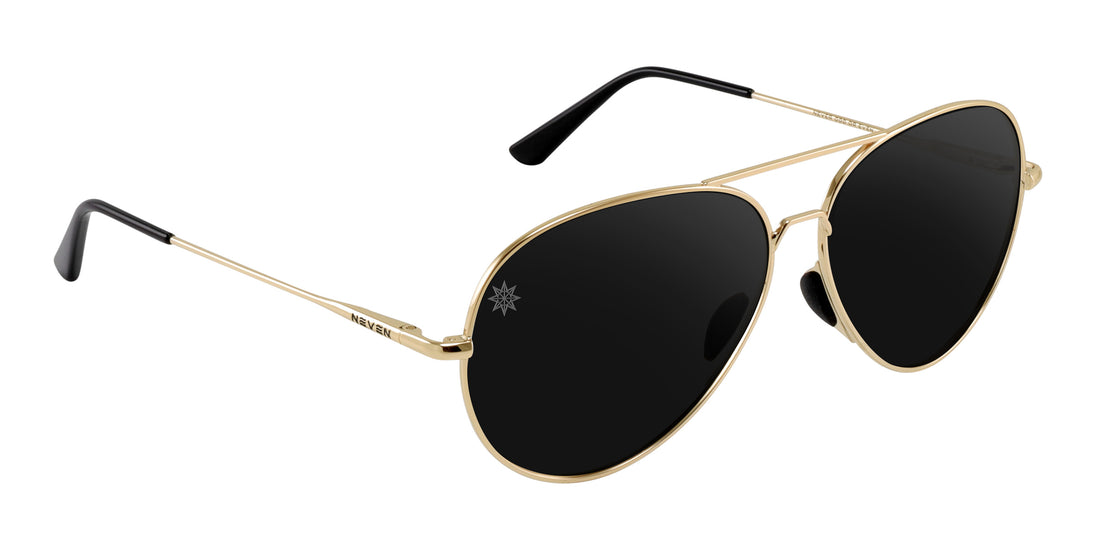 Kintsugi gold aviator polarized sunglasses from Neven Eyewear.