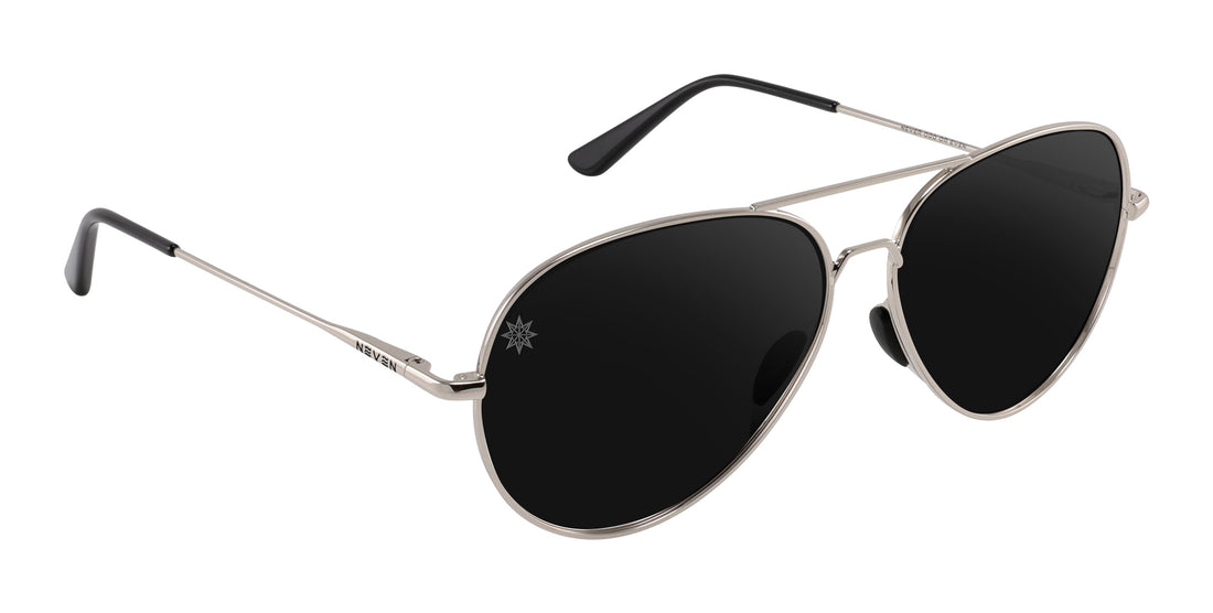 Shirogane Silver Aviator polarized sunglasses from Neven Eyewear.