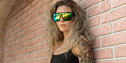 Tables Black Rectangle polarized sunglasses from Neven Eyewear.