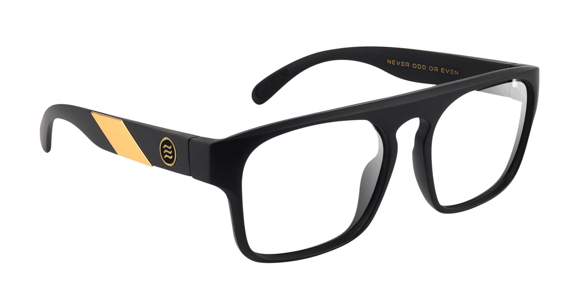 Golden Banana matte black round prescription glasses from Neven Eyewear Pair name: Golden Banana Frame shape: round.