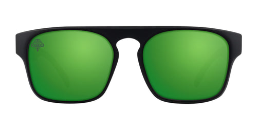 Black sunglasses with green lenses, model Primatology.